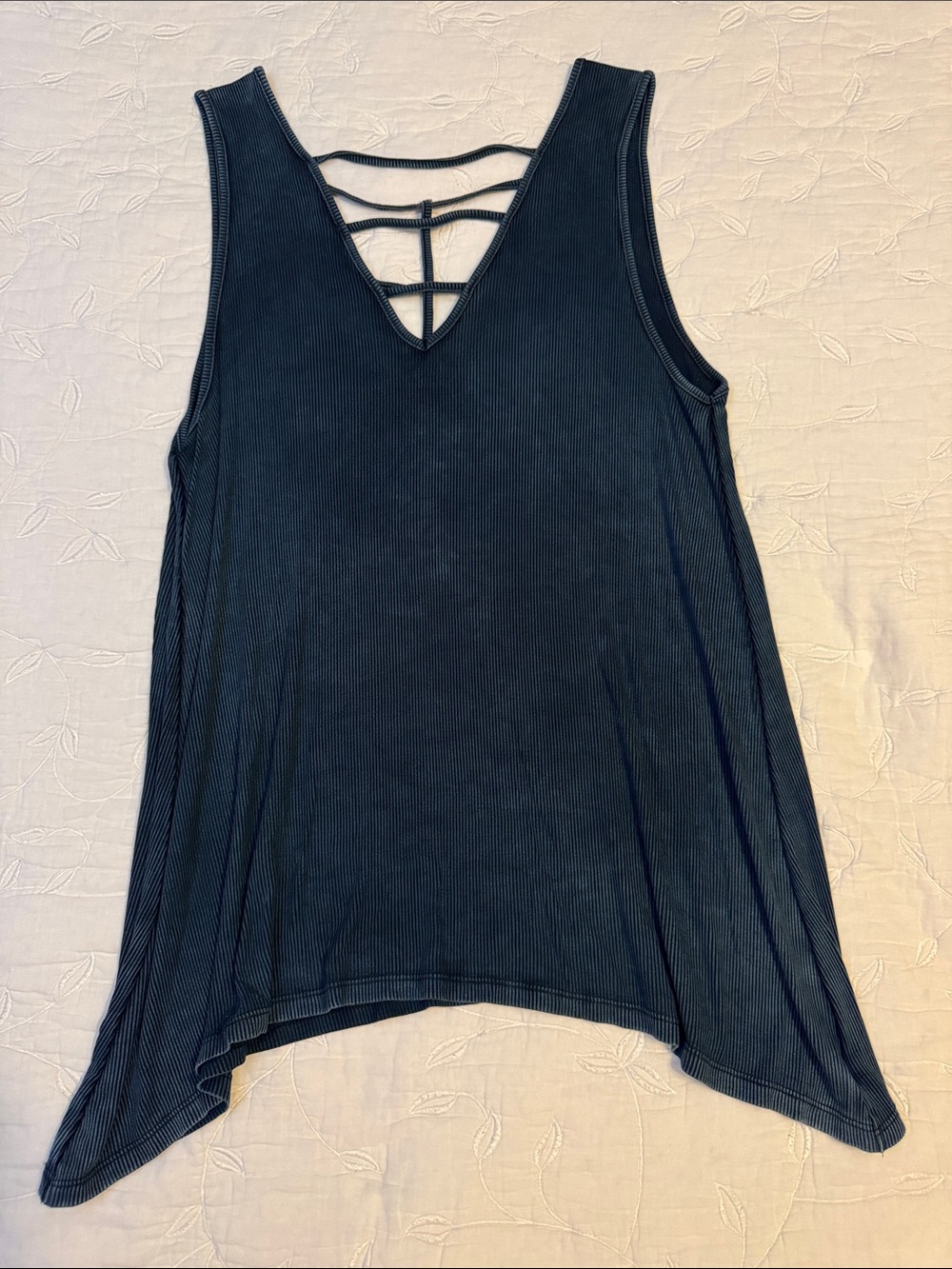 American Eagle Outfitters Navy V-Neck Strappy Back Tank